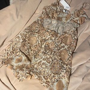 Snake Print Cutout Romper